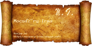 Mocsáry Irma névjegykártya